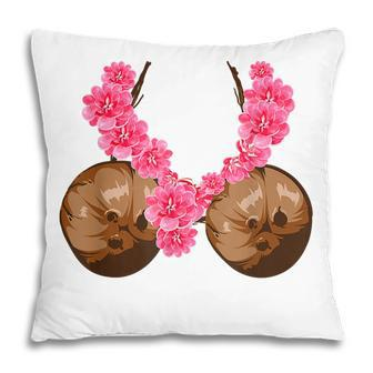 Hawaiian Coconut Bra Cool Halloween Flowery Pillow - Thegiftio UK