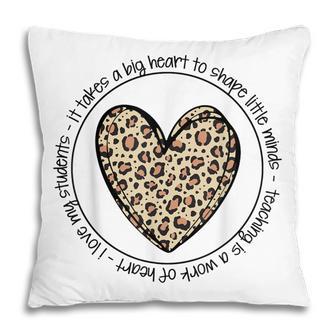 Heart With Leopard Pattern Men Women Teacher Pillow - Thegiftio UK