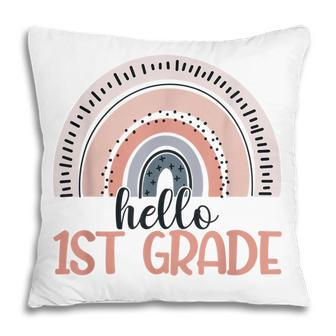 Hello 1St Grade Boho Rainbow First Grade Teacher Student Pillow - Thegiftio UK