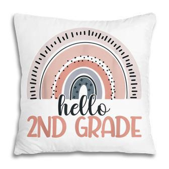 Hello 2Nd Grade Boho Rainbow Second Grade Teacher Student Pillow - Thegiftio UK