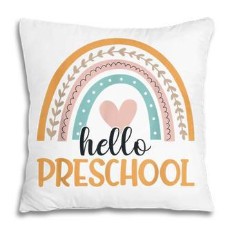 Hello Preschool Rainbow Teachers Students Back To School Pillow - Thegiftio UK