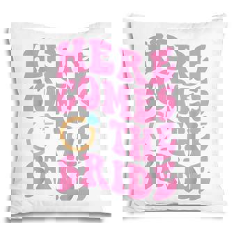 Here Comes The Bride Wedding Ring Bearer Flower Girl Basket Pillow - Thegiftio