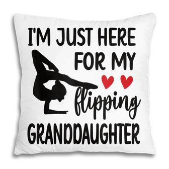 Here For My Granddaughter Gymnastics Grandma Of Gymnast Pillow - Thegiftio UK