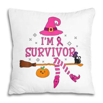Im A Survivor Breast Cancer Awareness Pink Ribbon Flower Pillow - Thegiftio UK