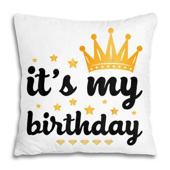 Its My Birthday For Women Ns Girls Black & Gold Pillow - Thegiftio UK