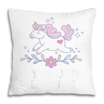 Kids My Granny Loves Me Granddaughter Girl Unicorn Pillow - Thegiftio UK