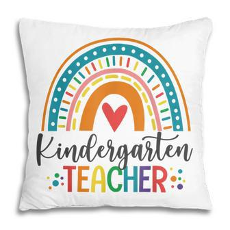 Kindergarten Teacher Funny Colorful Rainbow Back To School Pillow - Thegiftio UK