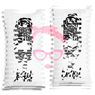 Leo Girl Messy Bun Leopard Bandana July Zodiac Sign Birthday Pillow - Thegiftio