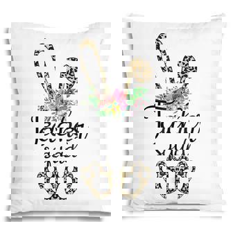 Leopard Bunny Teacher Squad Easter Day 2022 Pillow - Thegiftio