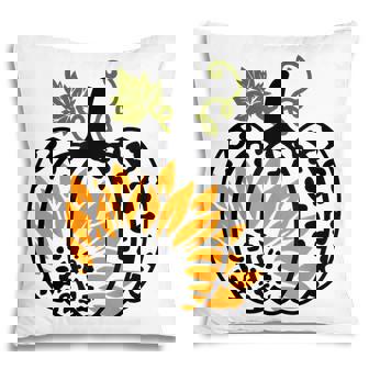 Leopard Pumpkin Sunflower Fall Autumn Halloween Thanksgiving V6 Pillow - Thegiftio