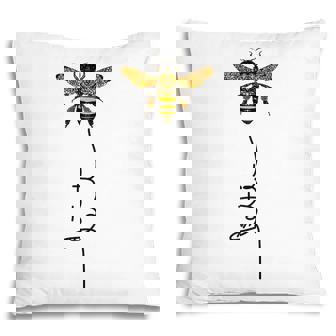 Let It Bee Hand Drawn Sweet Bees Beekeeper Line Art Girl Pillow - Thegiftio