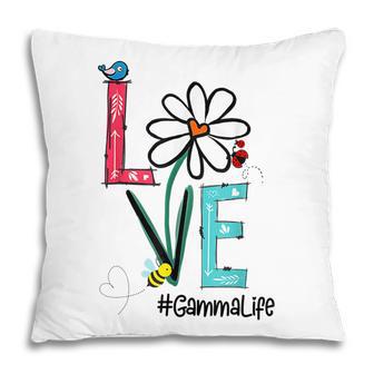 Love Gamma Life Daisy Flower Cute Funny Mothers Day Pillow - Thegiftio UK