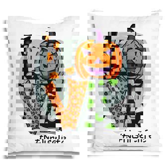 Love Nurse Pumpkin Fall Halloween Thanksgiving Women Men V2 Pillow - Thegiftio
