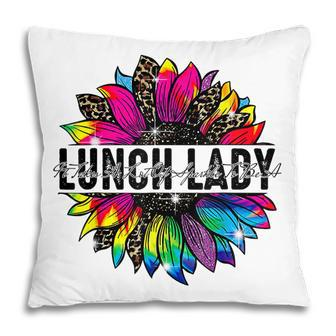Lunch Lady Sunflower Leopard Tie Dye Back To School V2 Pillow - Thegiftio UK