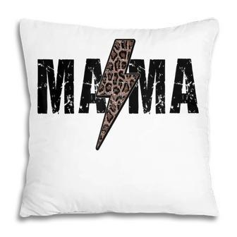 Mama Lightning Bolt Leopard Cheetah Print Mothers Day Pillow - Thegiftio UK