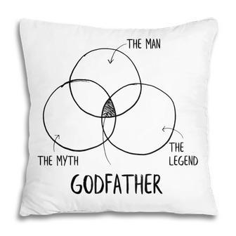 Mens Funny Gift For Fathers Day - Mix Of Legend Godfather Pillow - Thegiftio UK