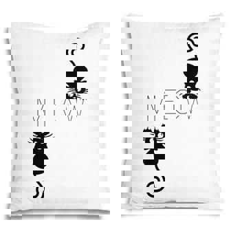 Meow Cat Funny Kitty Cat Mom And Cat Dad Meow Pillow - Thegiftio