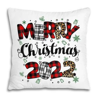 Merry Christmas 2022 Leopard Buffalo Red Plaid For Men Women Pillow - Thegiftio UK