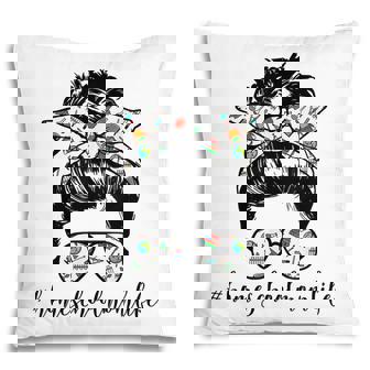 Messy Bun Life Of A Homeschool Mom Mothers Day Super Mamma Pillow - Thegiftio UK