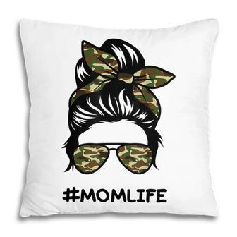 Messy Bun Life Of A Proud Army Mom Mothers Day Pillow - Thegiftio UK