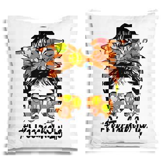 Messy Bun Physical Education Pe Teacher Life Back To School Pillow - Thegiftio