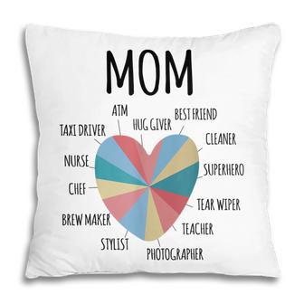 Mom Heart Mom Definition Mothers Day Funny Best Mom Mother Pillow - Thegiftio UK