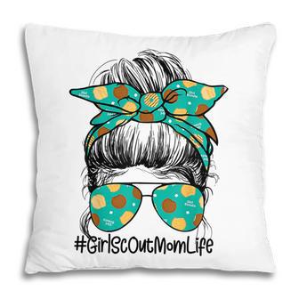 Mom Life Messy Bun Scout For Girls Cookie Pillow - Thegiftio UK