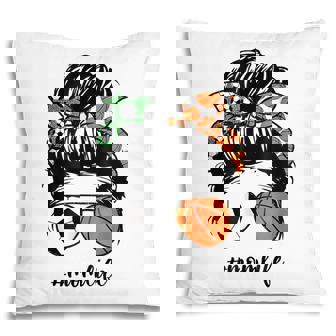 Mom Life Soccer And Basketball Messy Bun Mother Day Pillow - Thegiftio