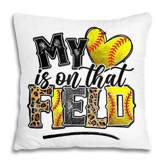 My Heart Is On That Field Baseball Leopard Softball Mothers Pillow - Thegiftio UK