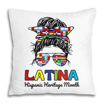 N Girl Women Messy Bun Latina Hispanic Heritage Month Pillow - Thegiftio UK