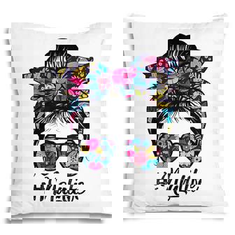 Nan Life Messy Hair Bun Floral Women Mothers Day Pillow - Thegiftio