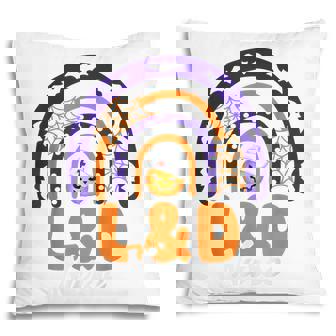 Nurse Labor And Delivery Pumpkin Rainbow Halloween Pillow - Thegiftio