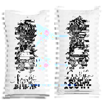Nurse Life And Police Wife Mom Messy Bun Hair Pillow - Thegiftio