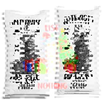 On The Naughty List And I Regret Nothing Cat Christmas Pillow - Thegiftio