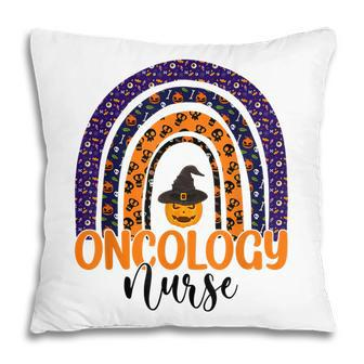 Oncology Nurse Nursing Scary Halloween Rainbow Pumpkin Pillow - Thegiftio UK