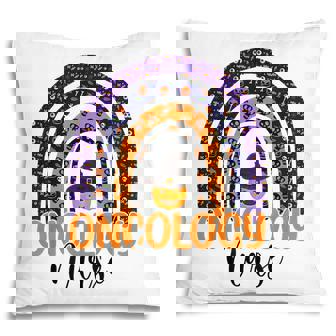 Oncology Nurse Nursing Scary Halloween Rainbow Pumpkin Pillow - Thegiftio
