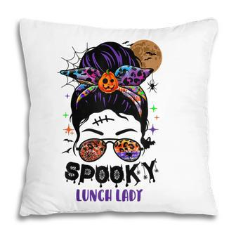 One Spooky Lunch Lady Sugar Skull Pumpkin Halloween Women Pillow - Thegiftio UK