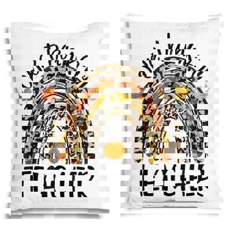 One Thankful Teacher Thanksgiving Rainbow Leopard Fall V5 Pillow - Thegiftio