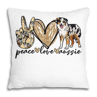 Peace Love Aussie Funny Aussie Mom Dog Mom Mothers Day Pillow - Thegiftio UK
