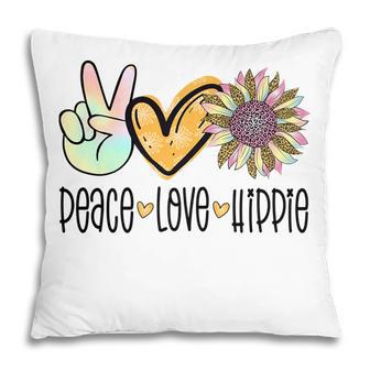 Peace Love Hippie Tie Dye Leopard Print Sunflower Daisy Gift Pillow - Thegiftio UK