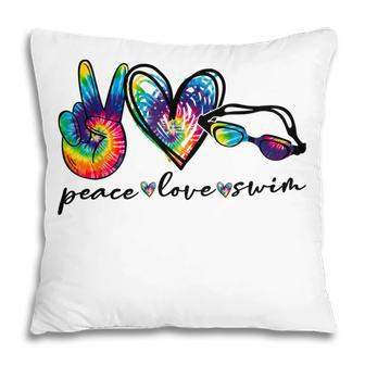 Peace Love Swim Goggles Tie Dye Swimmer Swimming Womens Pillow - Thegiftio UK