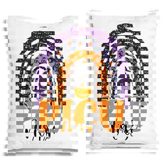 Picu Nurse Pediatric Icu Nursing Halloween Rainbow Pumpkin Pillow - Thegiftio