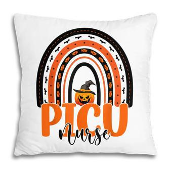 Picu Nurse Rainbow Halloween Pumpkin Pediatric Icu Nursing Pillow - Thegiftio UK