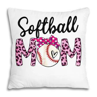Pink Leopard Softball Mom Bandana Baseball Mama Mothers Day Pillow - Thegiftio UK