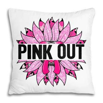 Pink Out Breast Cancer Awareness Sunflower Pink Pillow - Thegiftio UK