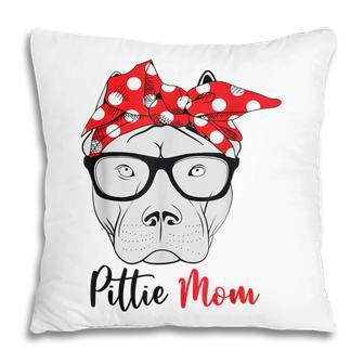 Pittie Mom Pitbull Dog Lovers Mothers Day Gift For Women Pillow - Thegiftio UK