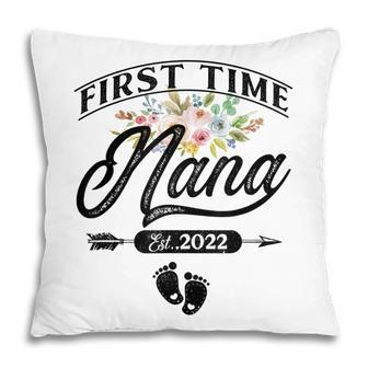 Pregnancy Announcement First Time Nana Est2022 Floral Pillow - Thegiftio UK