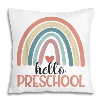 Preschool Boho Rainbow Hello Preschool Rainbow Teachers Pillow - Thegiftio UK