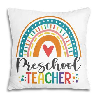 Preschool Teacher Funny Colorful Rainbow Back To School Pillow - Thegiftio UK