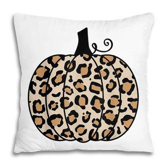 Pumpkin Leopard Print Thanksgiving Fall For Women N Girls V4 Pillow - Thegiftio UK